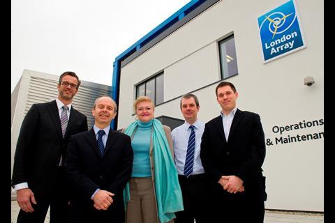 Seen at London Array’s recent opening ceremony are (left to right), Richard Luijendijk (director, Siemens Energy Service Renewables), Matt Britton (commercial and operations manager, London Array), Laura Sandys (MP, South Thanet), Gordon Dobbs (...